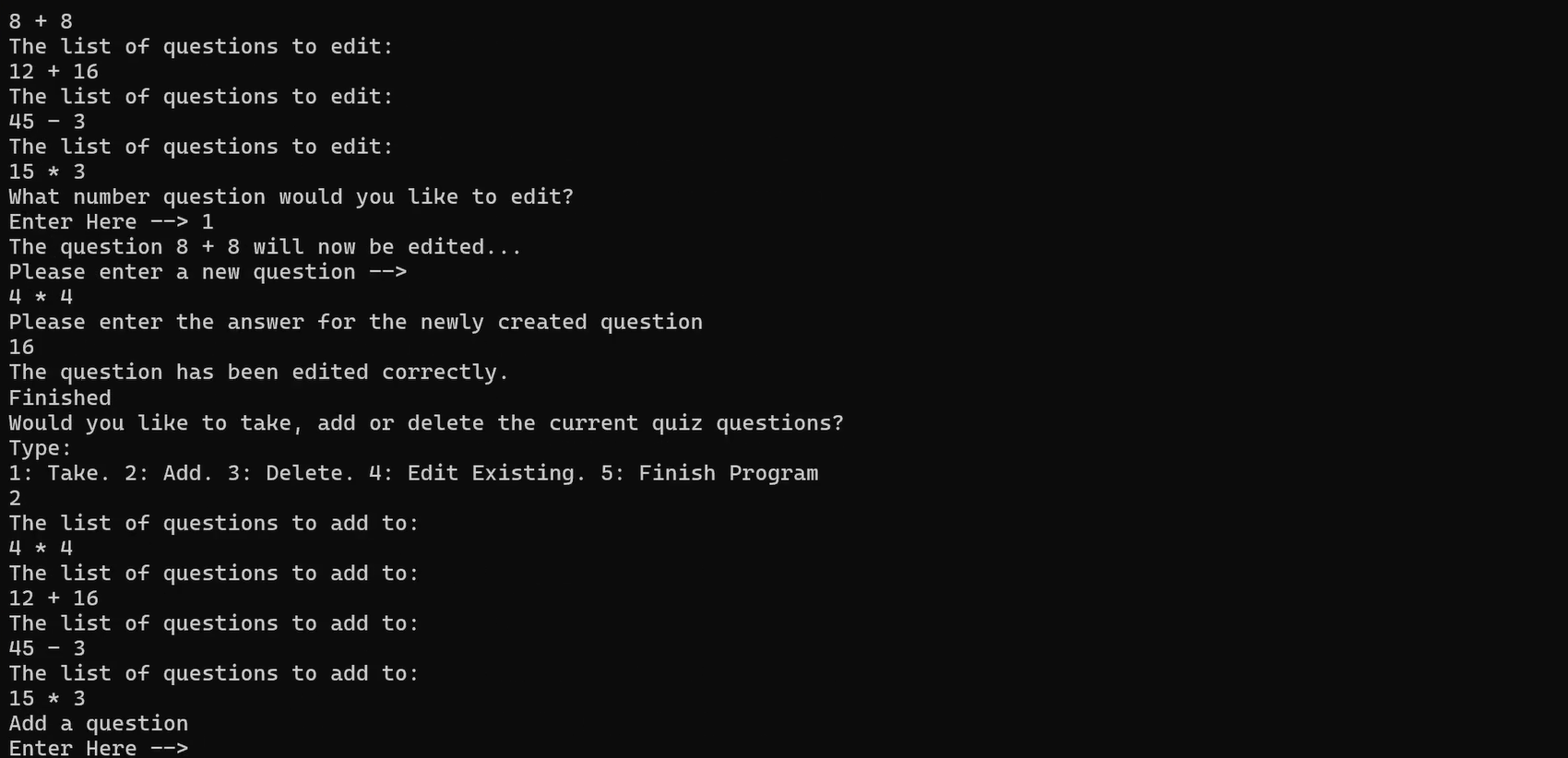 C# Quiz Project